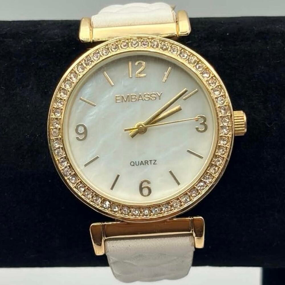 Gold & White Embassy Watch